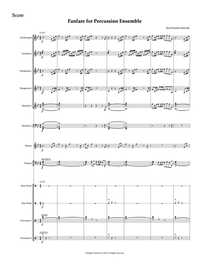Fanfare for Percussion Ensemble by Ryan Dunklee-Mulcahy