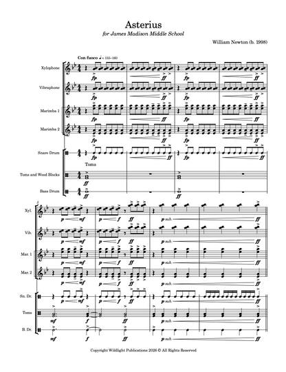 Asterius for Percussion Ensemble by William Newton