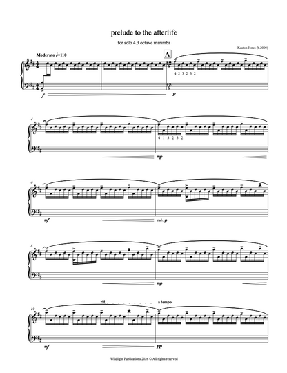 prelude to the afterlife for Solo Marimba (4.3) by Keaton Jones